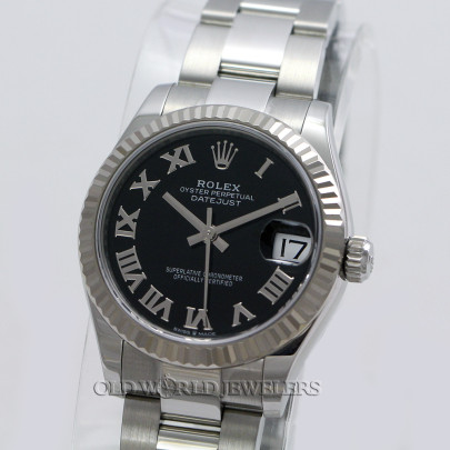 Rolex MidSize Datejust Ref 278274 Steel Black Roman Rolex MidSize Datejust Ref 278274 Steel Black Roman